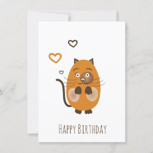 Cartes Pour Fêtes Annuelles Chat brun mignon