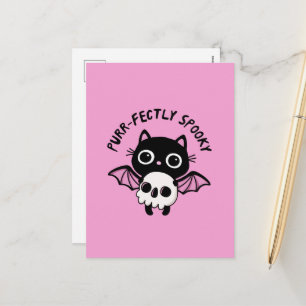 Cartes Pour Fêtes Annuelles Chat chauve-souris mignon d'Halloween - Pun parfai