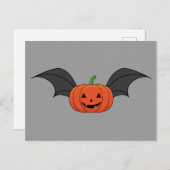 Cartes Pour Fêtes Annuelles Chat Citrouille d'Halloween (Devant / Derrière)