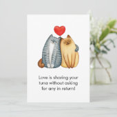 Cartes Pour Fêtes Annuelles Chat Couple Amateurs Cute Funny Heureuse Sainte-Va (Debout devant)