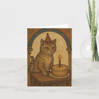 Cartes Pour Fêtes Annuelles Chat d'anniversaire médiéval