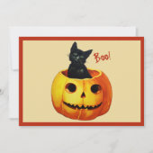 Cartes Pour Fêtes Annuelles Chat dans citrouille (Devant)