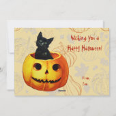 Cartes Pour Fêtes Annuelles Chat dans la citrouille (Dos)