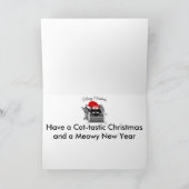 Cartes Pour Fêtes Annuelles Chat dans une boîte Noël drôle (Intérieur)