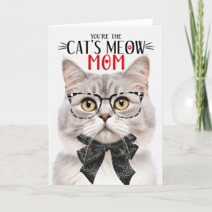 Cartes Pour Fêtes Annuelles Chat d'argent et de crème pour maman pour la fête