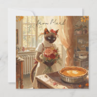 Chat d'automne avec tarte Citrouille Chat d'automn