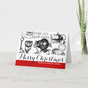 Cartes Pour Fêtes Annuelles Chat de Cheshire classique alice au pays des merve
