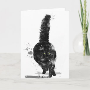 CARTES POUR FÊTES ANNUELLES CHAT DE COON MAINE NOIR -
