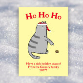 Cartes Pour Fêtes Annuelles Chat de dessin sarcastique Maladie Noël Non photo