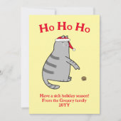 Cartes Pour Fêtes Annuelles Chat de dessin sarcastique Maladie Noël Non photo (Devant)