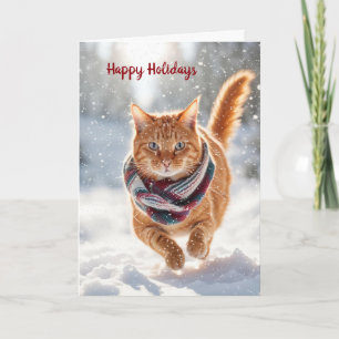 Cartes Pour Fêtes Annuelles Chat de gingembre de Noël