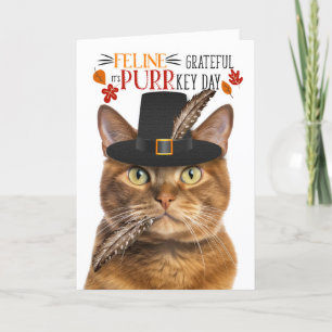 Cartes Pour Fêtes Annuelles Chat de gingembre solide gracieux pour PURRkey Day