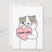 CARTES POUR FÊTES ANNUELLES CHAT DE LA SAINT-VALENTIN CŒUR (Devant)
