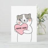 CARTES POUR FÊTES ANNUELLES CHAT DE LA SAINT-VALENTIN CŒUR (Debout devant)