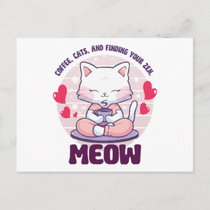 Cartes Pour Fêtes Annuelles Chat de méditation - Chat kawaii