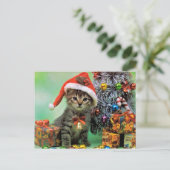 Cartes Pour Fêtes Annuelles Chat de Noël (Debout devant)