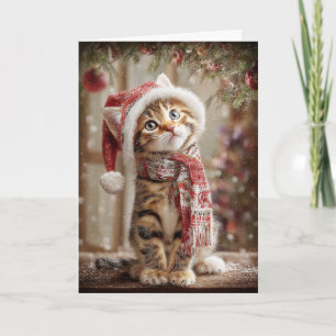 Cartes Pour Fêtes Annuelles Chat de Noël