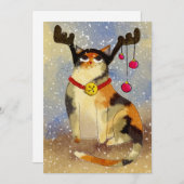 Cartes Pour Fêtes Annuelles Chat de Noël (Devant / Derrière)