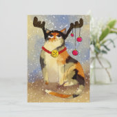Cartes Pour Fêtes Annuelles Chat de Noël (Debout devant)