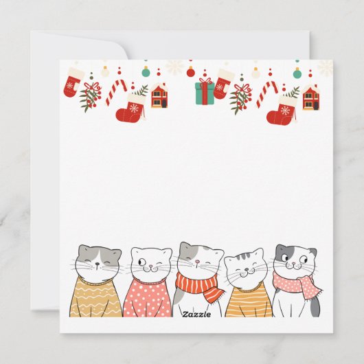 Cartes Pour Fêtes Annuelles Chat de Noël (Dos)