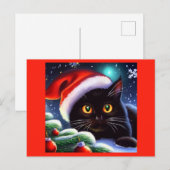 Cartes Pour Fêtes Annuelles Chat de Noël 1 (Devant / Derrière)