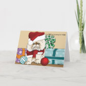 Cartes Pour Fêtes Annuelles Chat de Noël Perse (Devant)