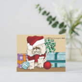 Cartes Pour Fêtes Annuelles Chat de Noël Perse (Debout devant)