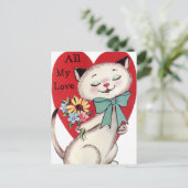 Cartes Pour Fêtes Annuelles chat de Noël rétro (Debout devant)