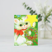 Cartes Pour Fêtes Annuelles chat de Noël rétro (Debout devant)