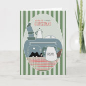 Cartes Pour Fêtes Annuelles Chat de Noël Whimsical Purr-fect par la cuisinière (Devant)