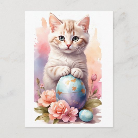 Cartes Pour Fêtes Annuelles Chat de Pâques (Devant)