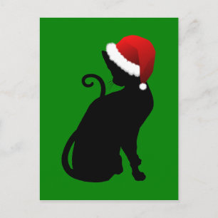 Cartes Pour Fêtes Annuelles Chat de Père Noël