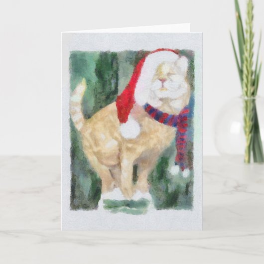 Cartes Pour Fêtes Annuelles Chat de vacances (Devant)