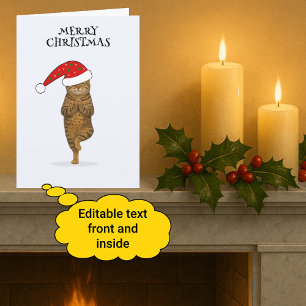 Cartes Pour Fêtes Annuelles Chat de yoga joyeux Noël