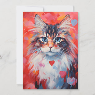 Cartes Pour Fêtes Annuelles Chat des forêts norvégiennes Saint-Valentin