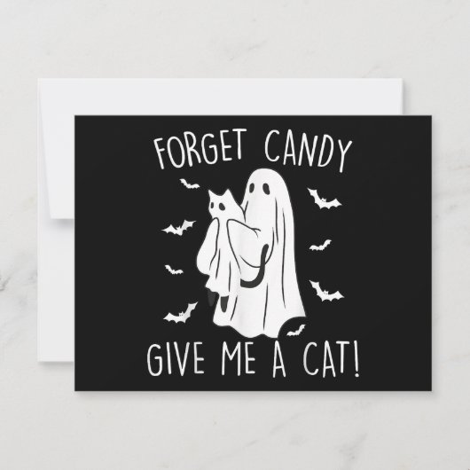 Cartes Pour Fêtes Annuelles Chat drôle d'Halloween Fantôme de chat oublie bonb (Devant)