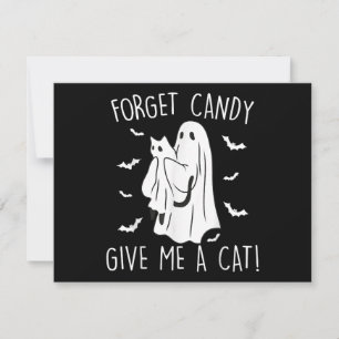 Cartes Pour Fêtes Annuelles Chat drôle d'Halloween Fantôme de chat oublie des