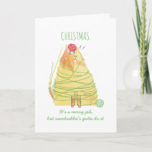 Cartes Pour Fêtes Annuelles Chat drôle fils enchevêtré tricot crochet Noël