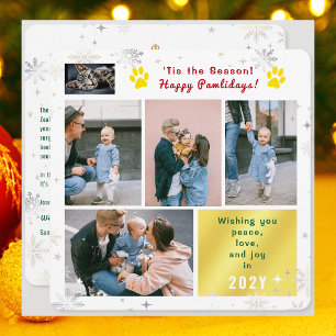 Cartes Pour Fêtes Annuelles Chat Drôle Joyeux Pawlidays Paix Amour Joie 5 Phot