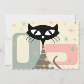 Cartes Pour Fêtes Annuelles Chat Du Milieu Du Siècle Moderne (Devant)