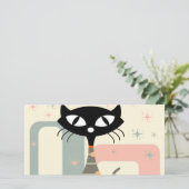 Cartes Pour Fêtes Annuelles Chat Du Milieu Du Siècle Moderne (Debout devant)