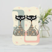 Cartes Pour Fêtes Annuelles Chat Du Milieu Du Siècle Moderne (Debout devant)