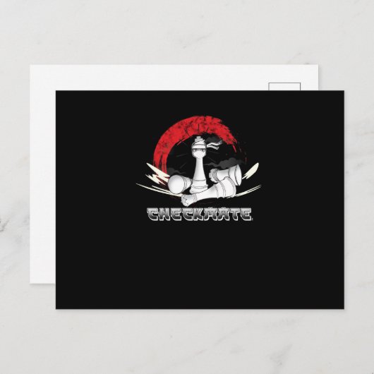 Cartes Pour Fêtes Annuelles Chat échec Ninja Pièces King Queen (Devant / Derrière)