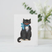 Cartes Pour Fêtes Annuelles Chat Effrayant Vintage (Debout devant)