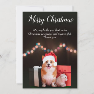 Cartes Pour Fêtes Annuelles Chat et chien personnalisable Christmass