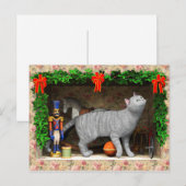 Cartes Pour Fêtes Annuelles Chat et trucs de Noël (Devant / Derrière)