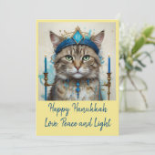 Cartes Pour Fêtes Annuelles Chat Festif dans déguisement jouant aux voeux Hano (Debout devant)