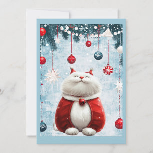 Cartes Pour Fêtes Annuelles Chat gras Festif Whimsical
