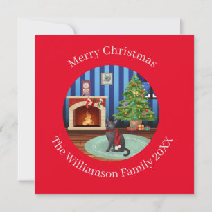 Cartes Pour Fêtes Annuelles Chat Kitty Russe Bleu Personnalisé