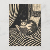Cartes Pour Fêtes Annuelles chat lisant (Devant)